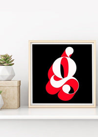 Single Serif Letter Print Black + Red