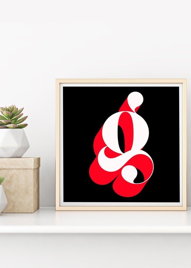 Single Serif Letter Print Black + Red