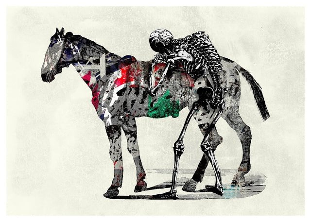 Skeleton And Horse Print