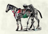 Skeleton And Horse Print