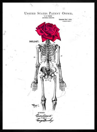 Skeleton Rose Print White