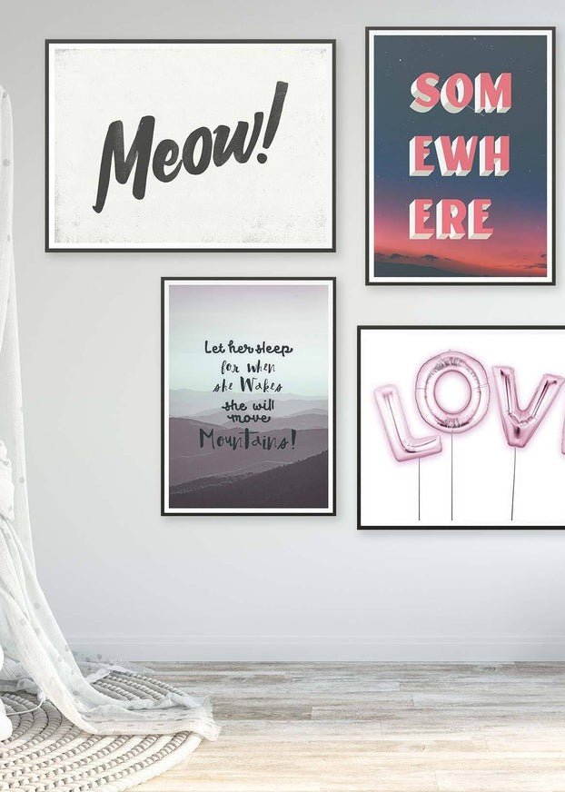 Somewhere Typography Sunset Print