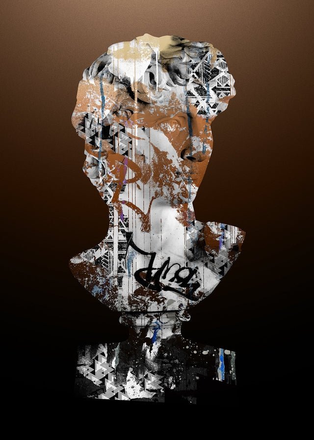 Statue 2 Graffiti Print