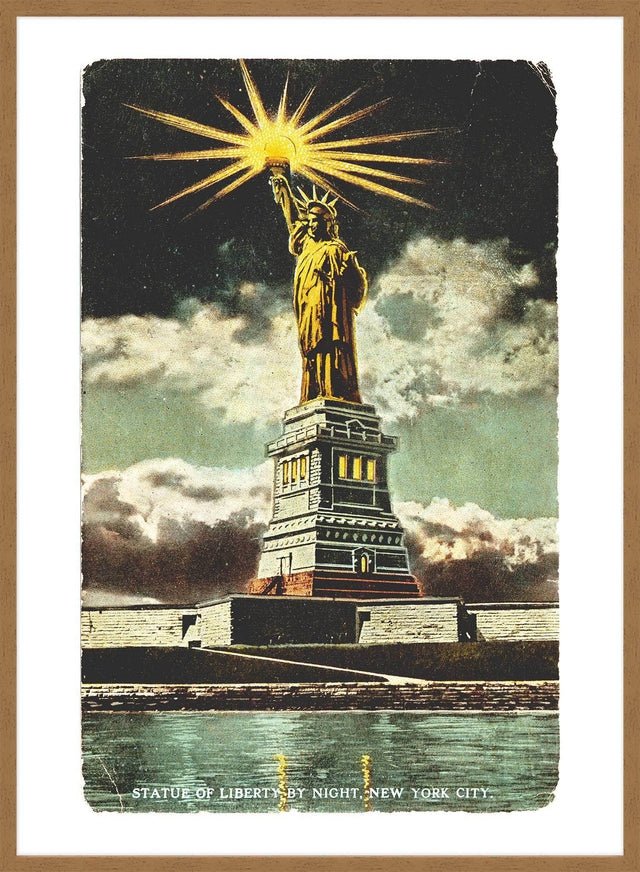 Statue Of Liberty Vintage Illustration Print