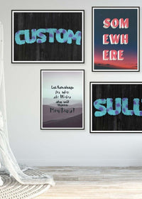 Sully Monster Fur Black Wood Personalised Name Print