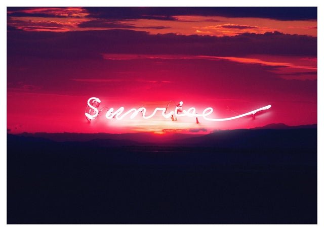 Sunrise Neon Landscape Print