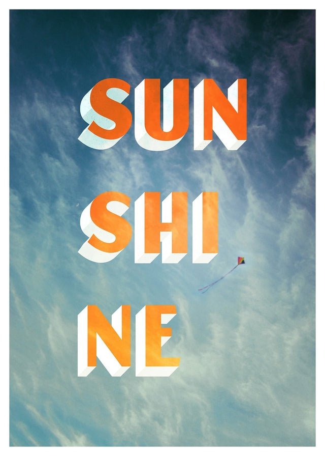 Sunshine Typography Clouds Print