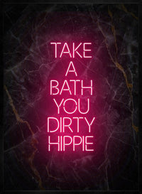 Take A Bath Hippie Black Marble Print