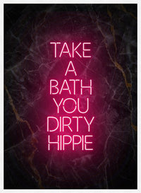 Take A Bath Hippie Black Marble Print