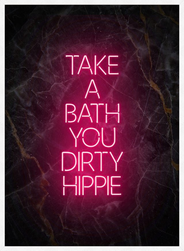 Take A Bath Hippie Black Marble Print