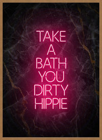 Take A Bath Hippie Black Marble Print