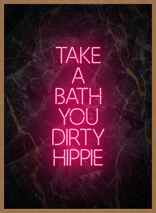 Take A Bath Hippie Black Marble Print