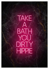 Take A Bath Hippie Black Marble Print