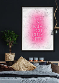 Take A Bath Hippie White Print
