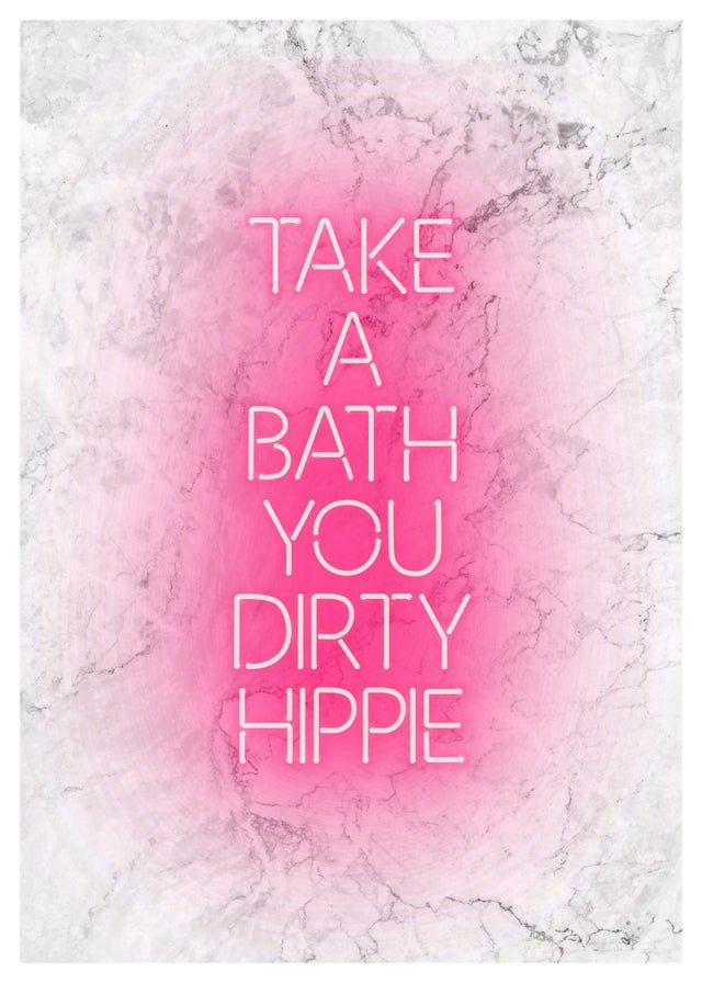 Take A Bath Hippie White Print