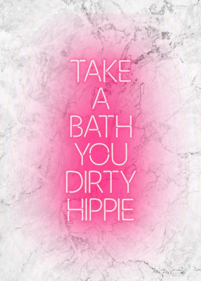Take A Bath Hippie White Print