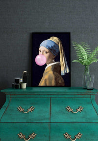 The Girl Blowing Bubblegum Print