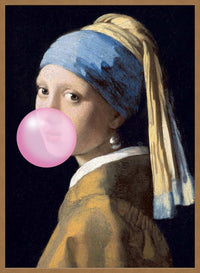 The Girl Blowing Bubblegum Print