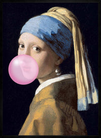 The Girl Blowing Bubblegum Print