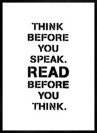 Think Before You Speak Quote Print