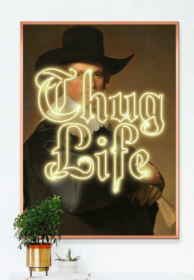 Thug Life Neon Altered Art Print