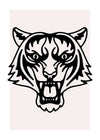 Tiger Animal Black And White Portrait Print