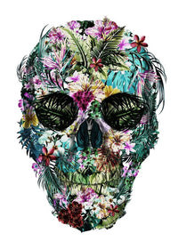 Tropical Skull White Print