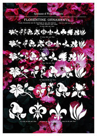 Typographic Ornaments Floral Print