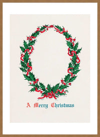 Vintage Antique Wreath Christmas Print