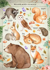 Vintage Style Woodland Animals Chart Educational Print