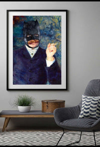 Vintage Superhero Painting Altered Art Print