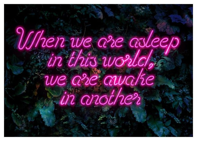 When We Are Awake Neon Leaves Print