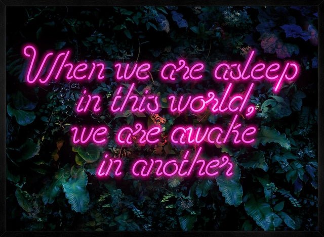 When We Are Awake Neon Leaves Print