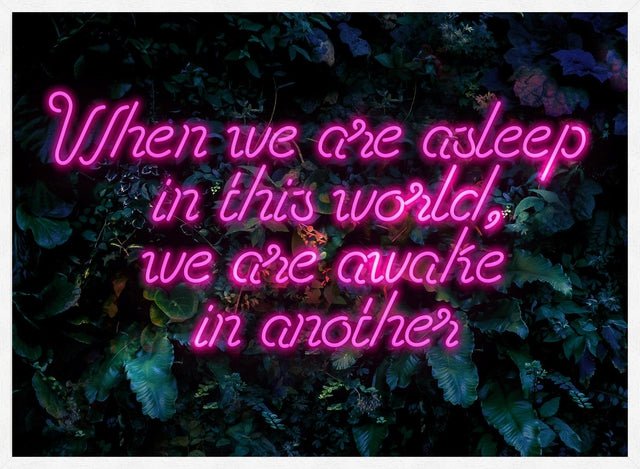 When We Are Awake Neon Leaves Print
