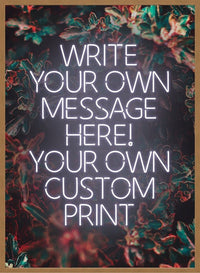 White Neon Centered Leaves Print