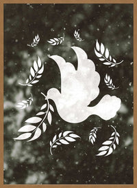 White Peace Dove Christmas Print