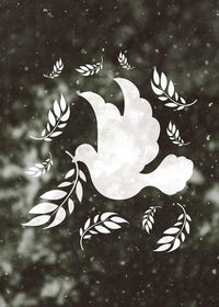 White Peace Dove Christmas Print