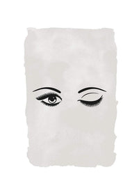 Winking Eyes Black And White Print