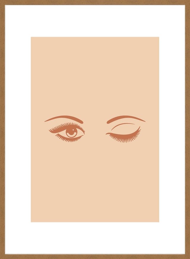 Winking Eyes Natural Print