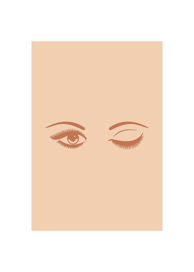 Winking Eyes Natural Print