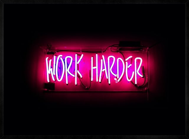 Work Harder Neon Landscape Print