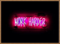 Work Harder Neon Landscape Print