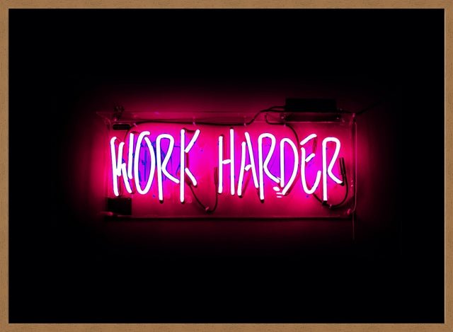 Work Harder Neon Landscape Print