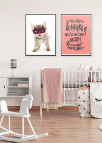 You're Entirely Bonkers Alice In Wonderland Pink Quote Print