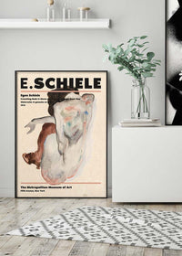 Egon Schiele Crouching Nude Artist Poster