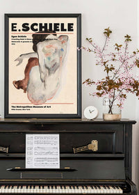 Egon Schiele Crouching Nude Artist Poster