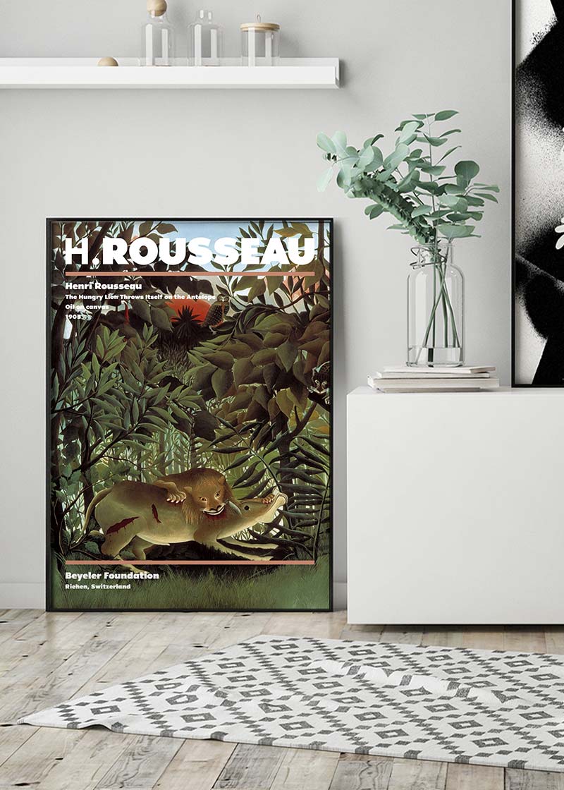 Henri Rousseau Hungry Lion Artist Poster