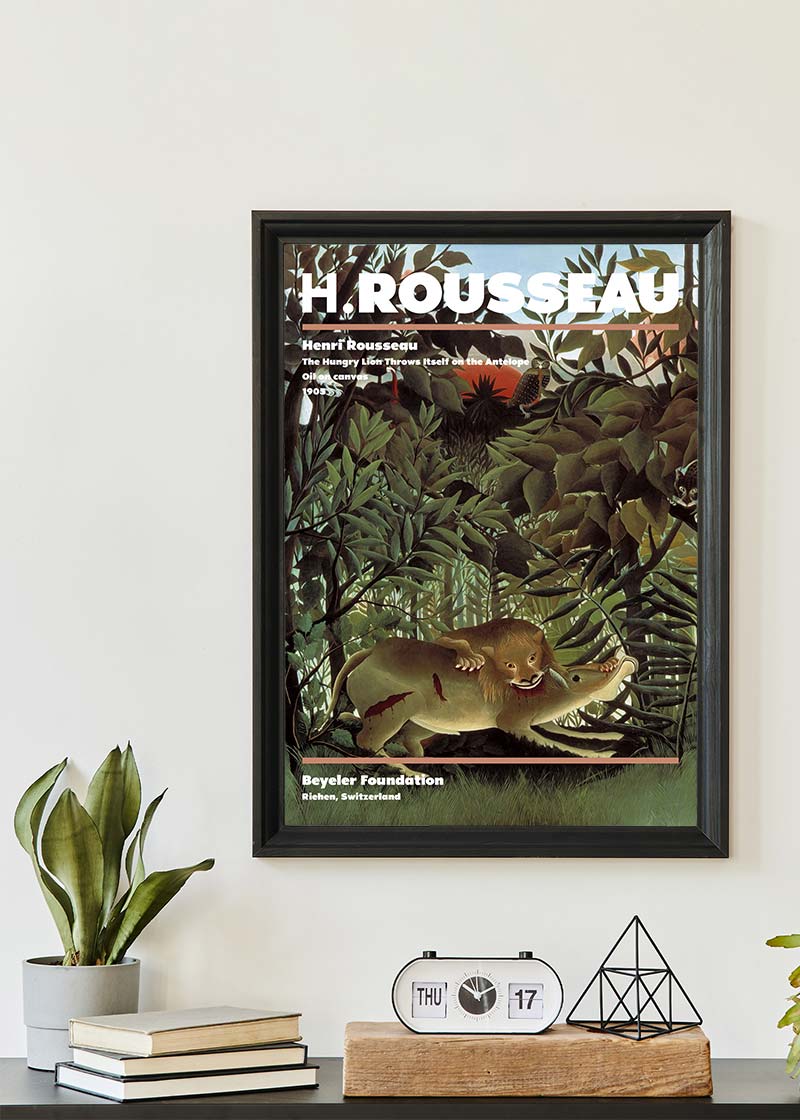 Henri Rousseau Hungry Lion Artist Poster
