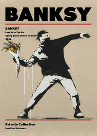 Banksy Love Is In The Air Graffiti Artist Poster