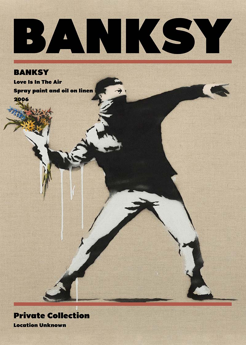 Banksy Love Is In The Air Graffiti Artist Poster